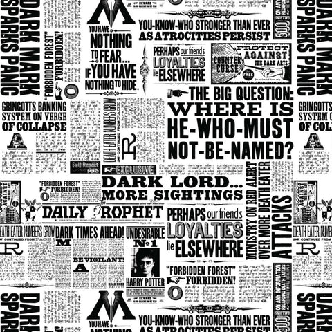 FS635_5 Harry Potter Newsprint | Fabric | Branded, Children, Cotton, Daily Prophet, Fabric, FS635, Harry Potter, Newsprint | Fabric Styles