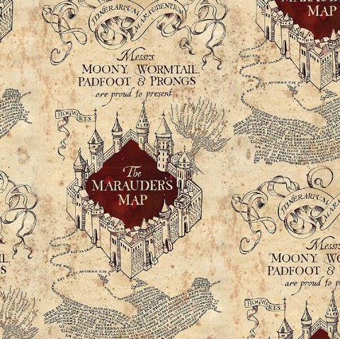 FS635_1 Harry Potter Marauders Map | Fabric | Children, Cotton, Fabric, FS635, Harry Potter, Marauders Map | Fabric Styles