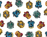 FS635_7 Harry Potter Crests | Fabric | Children, Cotton, Fabric, FS635, Gryffindor, Harry Potter, Houses, Hufflepuff, Logo, Ravenclaw, Slytherin | Fabric Styles