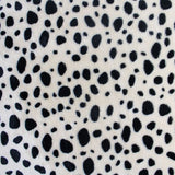 FS1086 Dalmatian Cuddle Fleece Fabric Beige | Fabric | Animal, Children, Comfort, Cuddle, Cuddly, Dalmatian, drape, Fabric, fashion fabric, Fleece, Kids, making, Pastel, Pets, Polyester, sewing, Skirt, White | Fabric Styles