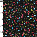 FS854_1 Black Small Floral Cotton Poplin | Fabric | Button, Buttons, Cotton, Cotton Poplin, drape, Fabric, fashion fabric, Floral, Flower, Kids, making, Rose, Roses, Sale, sewing, Skirt, Woven | Fabric Styles
