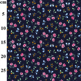 FS854_2 Navy Small Floral Cotton Poplin | Fabric | Button, Buttons, Cotton, Cotton Poplin, drape, Fabric, fashion fabric, Floral, Flower, Kids, making, Rose, Roses, Sale, sewing, Skirt, Woven | Fabric Styles