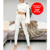 FSP110 Cropped Lounge Jogger - Sewing Pattern | Fabric | Beach Dress, Bottom, Bottoms, Jogger, Joggers, Leggings, making, Pattern, Sale, style, styling, Tight, Trouser, vingtage | Fabric Styles