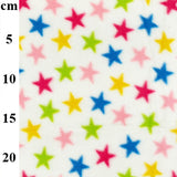 FS743_1 Multicolour Stars Fleece Fabric White | Fabric | Blue, Children, Colourful, drape, Fabric, fashion fabric, Fleece, Green, Kids, making, Poly Fleece, sale, sewing, Skirt | Fabric Styles