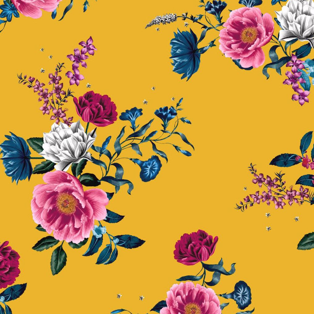 FS298 Mustard Floral | Fabric Styles