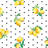 FS443 Lemon Polka Dots | Fabric | Black, drape, Fabric, fashion fabric, Fruit, Fruits, Lemon, Lemons, Polka, Polka Dot, Polka Dots, Scuba, sewing, Stretchy, White | Fabric Styles