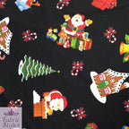 LAST 3m FS077 Christmas Print, Snowman, Tree | Fabric Styles