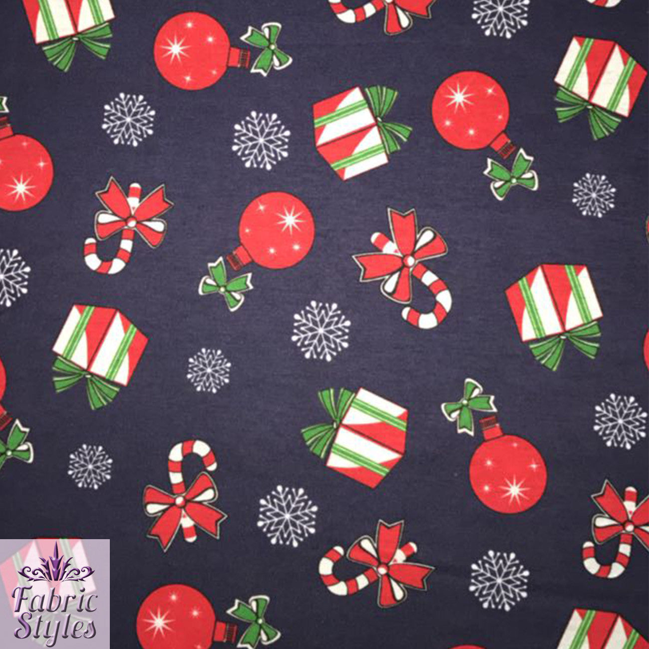 FS080 Bauballs Presents Candy Navy Base | Fabric Styles