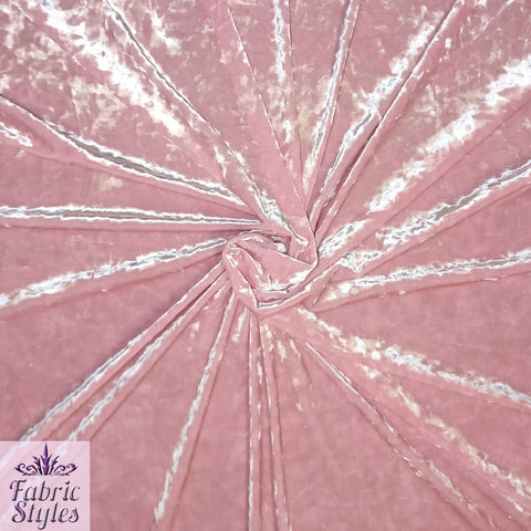 FS083_7 Crushed Velvet Velour Fabric Light Pink | Fabric | Crushed Velvet, elastane, fabric, jersey, Pink, Plain, polyester, Velvet | Fabric Styles