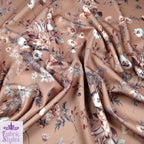 FS101 Floral Scuba Stretch Knit Fabric Navy & Mink | Fabric | drape, Fabric, fashion fabric, Floral, jersey, making, Mink, Navy, Scuba, sewing, Stretchy | Fabric Styles