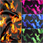 FS1074 Hot Flames Stretch Knit Fabric Fuchsia Blue Green Orange | Fabric | Blue, Conversational, Fabric, fashion fabric, Fire, Flames, Fuchsia, Green, Hot, kids, kitten, Orange, Pink, scuba, sewing | Fabric Styles