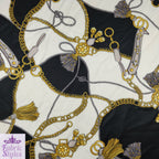 FS118_2 Tassels Handbag Jewels Design Black | Fabric Styles