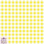 FS130_4 Yellow Gingham Print Scuba Stretch Fabric Yellow | Fabric | checks, Discounted, drape, Fabric, fashion fabric, Gingham, jersey, making, Scuba, sewing, Tartan, Yellow | Fabric Styles