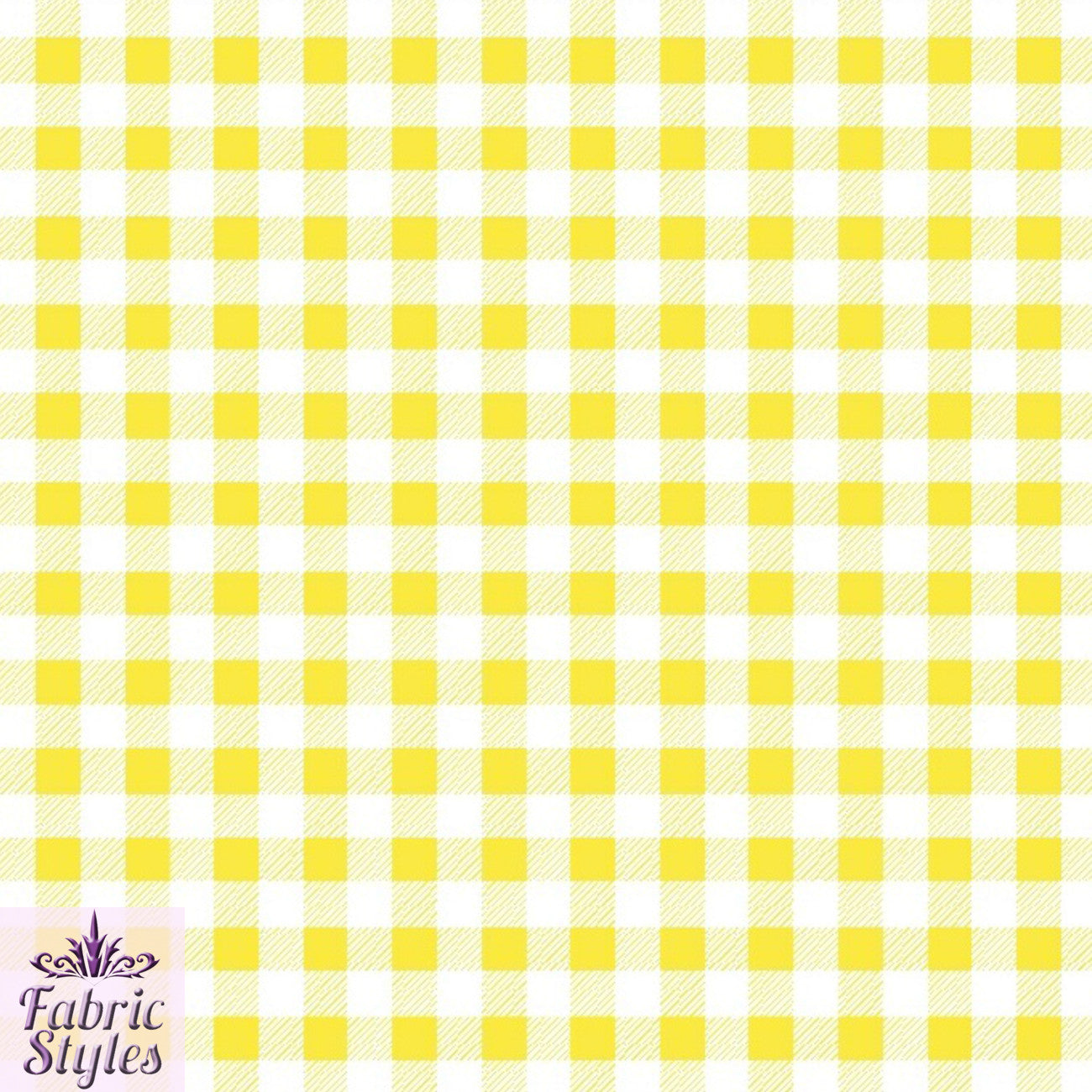 FS130_4 Yellow Gingham Print Scuba Stretch Fabric Yellow | Fabric | checks, Discounted, drape, Fabric, fashion fabric, Gingham, jersey, making, Scuba, sewing, Tartan, Yellow | Fabric Styles