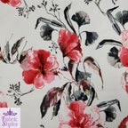 FS142 Red Summer Floral | Fabric Styles