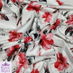 FS142 Red Summer Floral | Fabric Styles