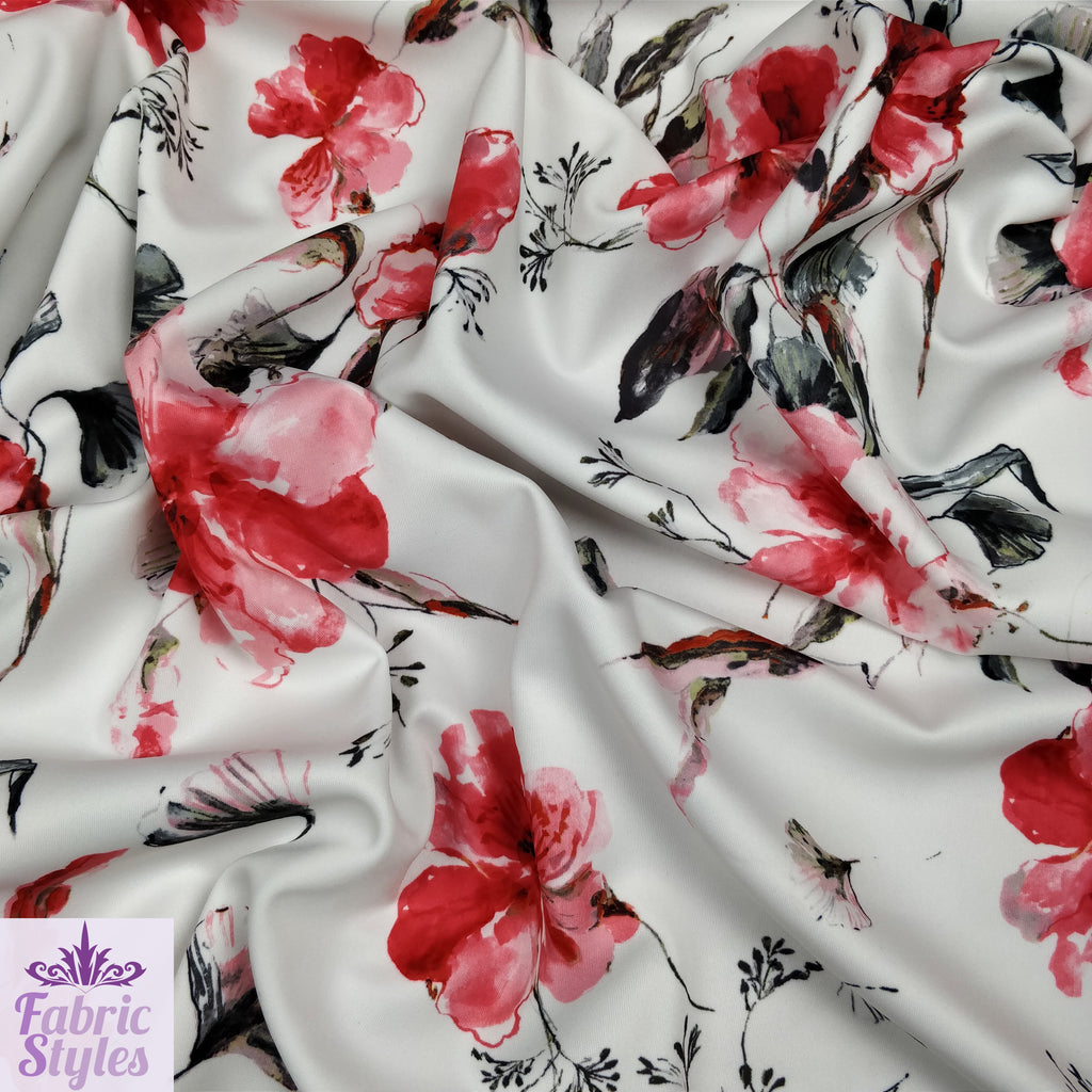 FS142 Red Summer Floral | Fabric Styles