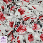 FS142 Red Summer Floral | Fabric Styles