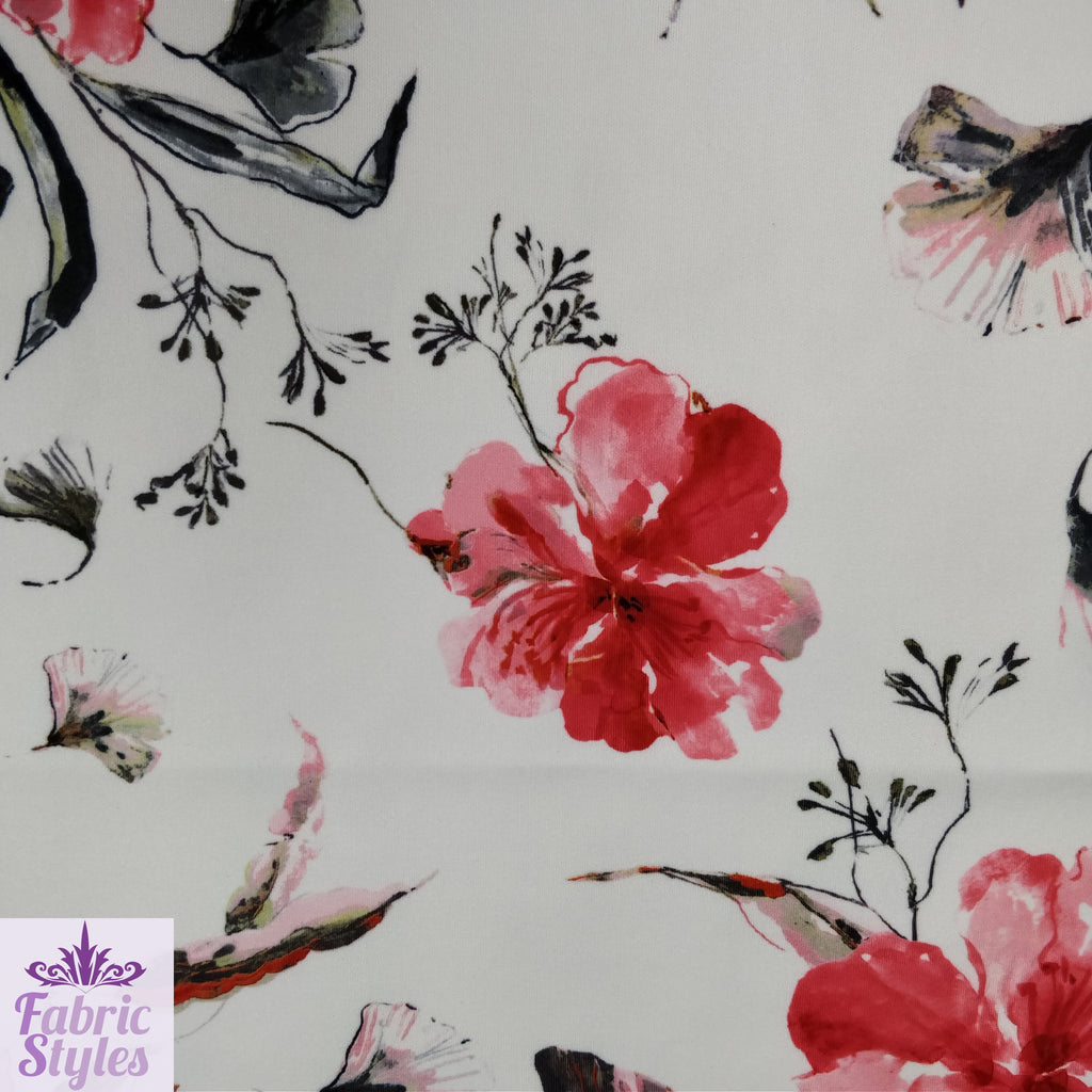 FS142 Red Summer Floral | Fabric Styles