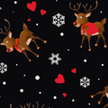 FS153 Reindeer Lovehearts Snowflakes | Fabric Styles