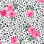 FS440 Dalmatian Floral | Fabric | Animal, Dalmatian, drape, Fabric, fashion fabric, Floral, Flower, Nude, Scuba, sewing, Stretchy | Fabric Styles