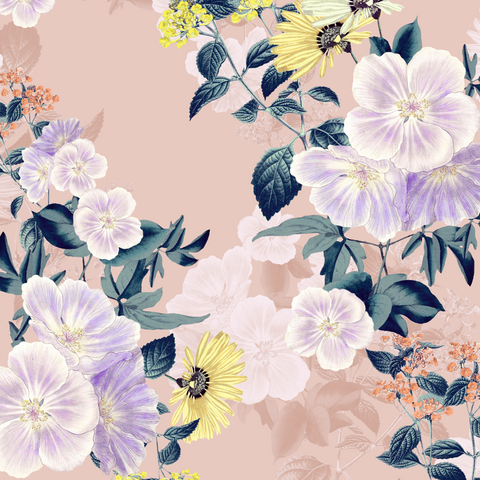 FS446_2 Destiny Floral | Fabric | beige, drape, Fabric, fashion fabric, Floral, Flower, FS446, mink, Scuba, sewing, Stretchy | Fabric Styles