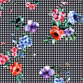 FS500 Gingham Floral | Fabric | drape, Fabric, fashion fabric, Floral, Flower, Gingham, Nude, Scuba, sewing, Stretchy | Fabric Styles