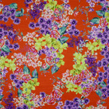 FS917 Orange Floral Stretch Knit Fabric | Fabric | drape, elastane, Fabric, fashion fabric, Floral, Flower, jersey, Knit, Knitwear, Loungewear, making, orange, Polyester, Sale, sewing, Skirt, Stretchy | Fabric Styles