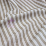 FS915 Taupe Stripe Liverpool | Fabric | drape, Fabric, fashion fabric, limited, Liverpool, Multi Stripe, SALE, sewing, Stretchy, Stripe, Stripes, textured, Waffle | Fabric Styles