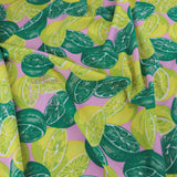 FS721 Lemon & Lime | Fabric | Blue, elastane, Fabric, fashion fabric, Floral, Fruit, Fruits, Garden, jersey, Leaf, Lemon, Lemons, Light, Lime, making, Mint, Polyester, sale, Scuba Crepe, sewing, Skirt, Stretchy, Summer, Yellow | Fabric Styles