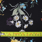 FS945 Daisy Maisie Floral | Fabric | Fabric, fashion fabric, Floral, jersey, Purple, Scuba Crepe, sewing, stretch, White | Fabric Styles