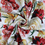 FS951 Blossom Gardens Floral | Fabric | Fabric, fashion fabric, Floral, jersey, Purple, scuba, sewing, stretch, White | Fabric Styles