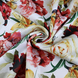 FS951 Blossom Gardens Floral | Fabric | Fabric, fashion fabric, Floral, jersey, Purple, scuba, sewing, stretch, White | Fabric Styles