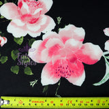 FS952 Rosa Floral | Fabric | Black, Fabric, fashion fabric, Floral, jersey, Purple, Sale, scuba, sewing, stretch, White | Fabric Styles