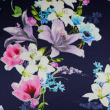 FS577 Tulie Floral | Fabric | drape, elastane, Fabric, fashion fabric, Floral, Flower, Flowers, jersey, making, Pink, Polyester, purple, Scuba, sewing, Stretchy, Watercolor, Watercolour | Fabric Styles