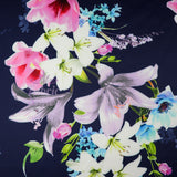 FS577 Tulie Floral | Fabric | drape, elastane, Fabric, fashion fabric, Floral, Flower, Flowers, jersey, making, Pink, Polyester, purple, Scuba, sewing, Stretchy, Watercolor, Watercolour | Fabric Styles