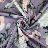 FS426_3 Lavender Floral | Fabric | drape, Fabric, fashion fabric, Floral, Flower, FS426, lavender, lilac, purple, Scuba, sewing, Stretchy, Swim, Swimwear | Fabric Styles