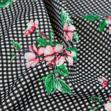 FS666 Gingham Pink Floral | Fabric | blue, Cactus, Fabric, Fabrics, Fashion, Floral, Flowers, Gingham, Pink, purple, SALE, scuba, Stretch, Watercolor, Watercolour | Fabric Styles