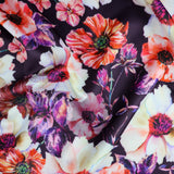 FS576 Meraki Bloom | Fabric | drape, elastane, Fabric, fashion fabric, Floral, Flower, Flowers, FS574, FS576, Ivory, jersey, making, Pink, Polyester, Purple, Scuba, sewing, Stretchy, Watercolor, Watercolour | Fabric Styles