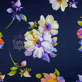 FS804 Coloured Petals | Fabric | Fabric, fashion fabric, Floral, jersey, Navy, nEW, Purple, scuba, stretch | Fabric Styles