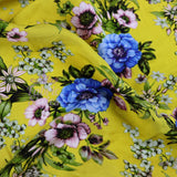 FS775_3 Vintage Flower Rose | Fabric | drape, Fabric, fashion fabric, Floral, jersey, making, sale, sewing, stretch, Stretchy, Viscose, Yellow | Fabric Styles