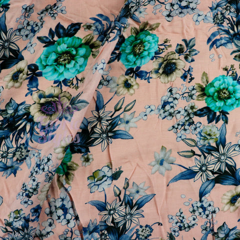FS775_1 Vintage Flower Rose | Fabric | Animal, drape, elastane, Fabric, fashion fabric, Floral, jersey, making, mono chrome, navy, Parrot, Rayon, sale, sewing, stretch, Stretchy, Tropical, Viscose | Fabric Styles