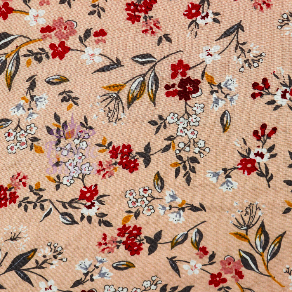 FS773 Blush Floral Leaves Viscose | Fabric | drape, elastane, Fabric, fashion fabric, Floral, jersey, Limited, making, mono chrome, monochrome, Rayon, sewing, stretch, Stretchy, Viscose | Fabric Styles