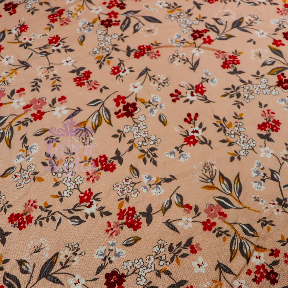 FS773 Blush Floral Leaves Viscose | Fabric | drape, elastane, Fabric, fashion fabric, Floral, jersey, Limited, making, mono chrome, monochrome, Rayon, sewing, stretch, Stretchy, Viscose | Fabric Styles