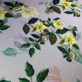 FS974 Grey Floral | Fabric | Fabric, fashion fabric, Floral, jersey, Purple, scuba, sewing, stretch, White | Fabric Styles
