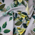 FS974 Grey Floral | Fabric | Fabric, fashion fabric, Floral, jersey, Purple, scuba, sewing, stretch, White | Fabric Styles
