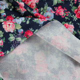 FS969 Navy Floral Stretch Knit Fabric | Fabric | blue, broom, Children, drape, elastane, Fabric, fashion fabric, Floral, Flower, jersey, Kids, Knit, Knitwear, Loungewear, making, Pink, Polyester, Potions, Potter, sale, sewing, Skirt, Stretchy | Fabric Styles