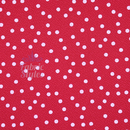 FS589 Polka Dots Liverpool Fabric | Fabric | blue, dots, drape, Elastane, Fabric, fashion fabric, Liverpool, New, Polka dots, polyester, Powder blue, red, sewing, spot, spots, stretch, Stretchy, textured, Waffle, White | Fabric Styles