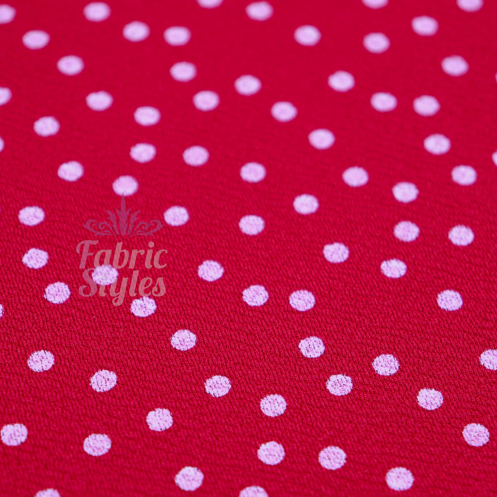 FS589 Polka Dots Liverpool Fabric | Fabric | blue, dots, drape, Elastane, Fabric, fashion fabric, Liverpool, New, Polka dots, polyester, Powder blue, red, sewing, spot, spots, stretch, Stretchy, textured, Waffle, White | Fabric Styles