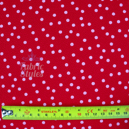 FS589 Polka Dots Liverpool Fabric | Fabric | blue, dots, drape, Elastane, Fabric, fashion fabric, Liverpool, New, Polka dots, polyester, Powder blue, red, sewing, spot, spots, stretch, Stretchy, textured, Waffle, White | Fabric Styles